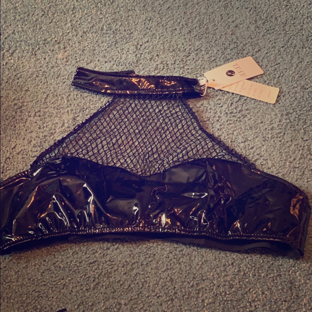 Black pleather rave top